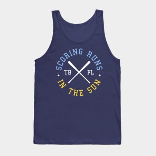 Tampa Bay 'Scoring Runs in the Sun' Baseball T-Shirt: Celebrate Tampa's Love for Baseball with Sunny Style! Tank Top